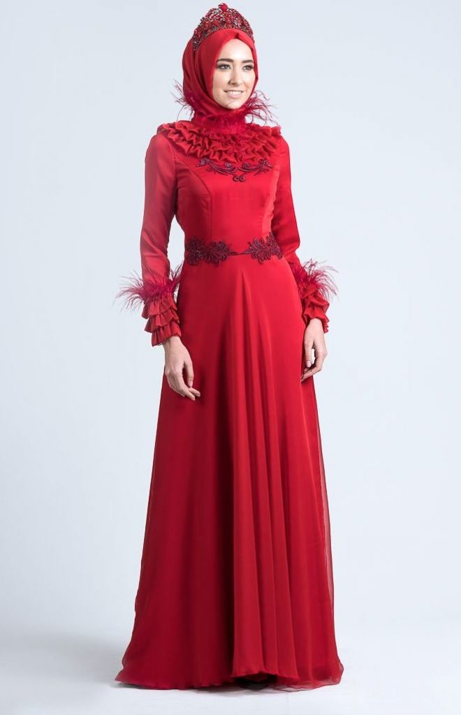 2018 Gonul Kolat Abiye Elbise Kreasyonu TUYLU FIRFIRLI ABIYE e1523099535641